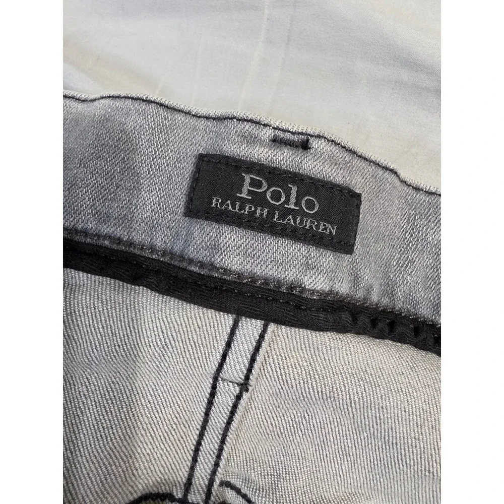 Polo Ralph Lauren Hampton Relaxed Straight Grey Jeans Mens 38x36 Coolmax Denim